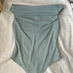 Express Sage Green Off-Shoulder Bodysuit